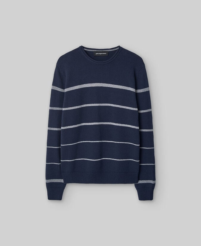 Adolfo Dominguez Jersey Rayas Azul Marino Hombre