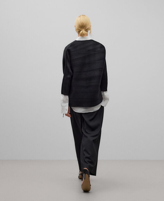 Adolfo Dominguez Kimono Crinkle Negro Mujer