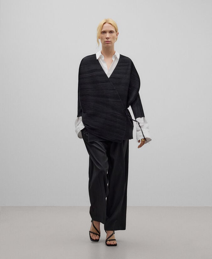 Adolfo dominguez Kimono crinkle negro mujer