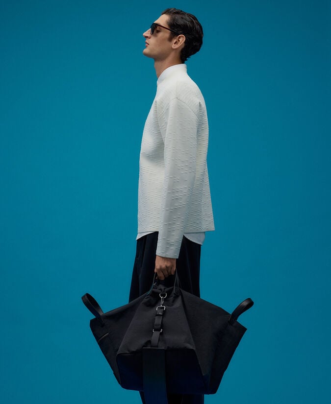 Adolfo Dominguez Maxi Bolso De Viaje Negro Hombre