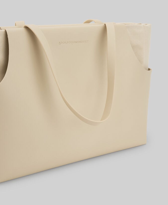 Adolfo Dominguez Maxi Bolso Doble Material Mujer