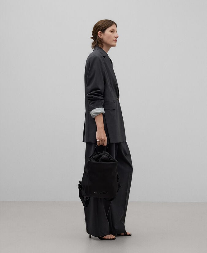 Adolfo Dominguez Mochila Mediana Negra Mujer