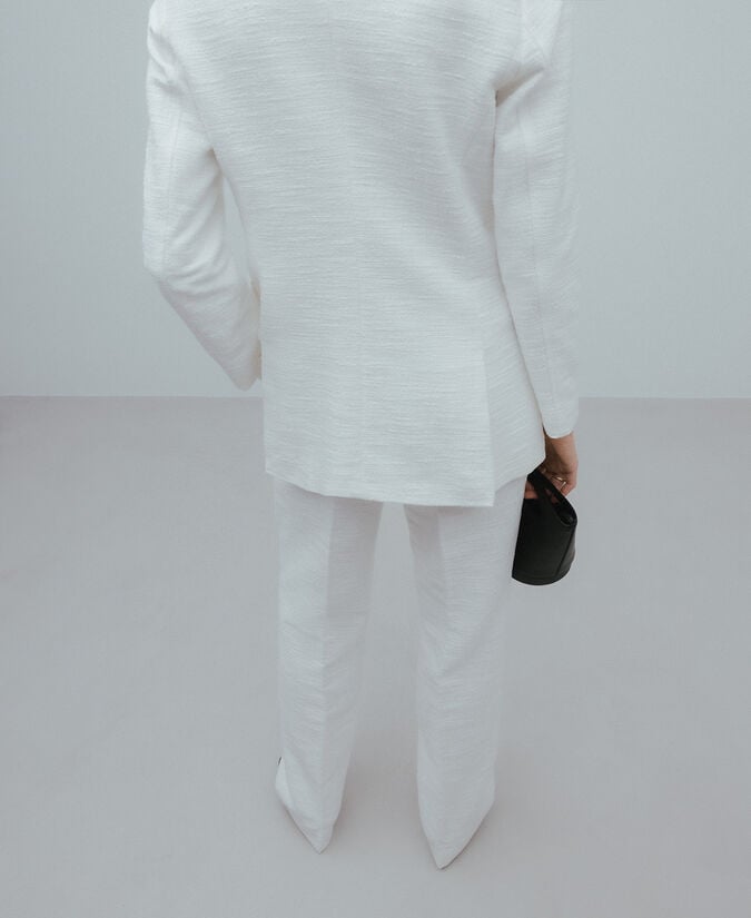 Adolfo Dominguez Pantalón Algodón Blanco Mujer