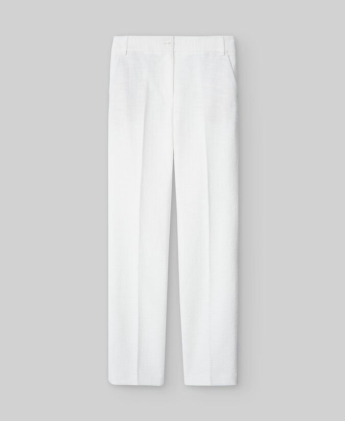 Adolfo Dominguez Pantalón Algodón Blanco Mujer