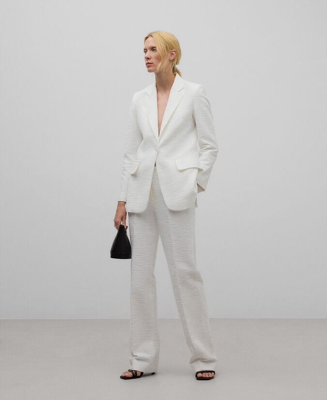 Adolfo dominguez Pantalón algodón blanco mujer