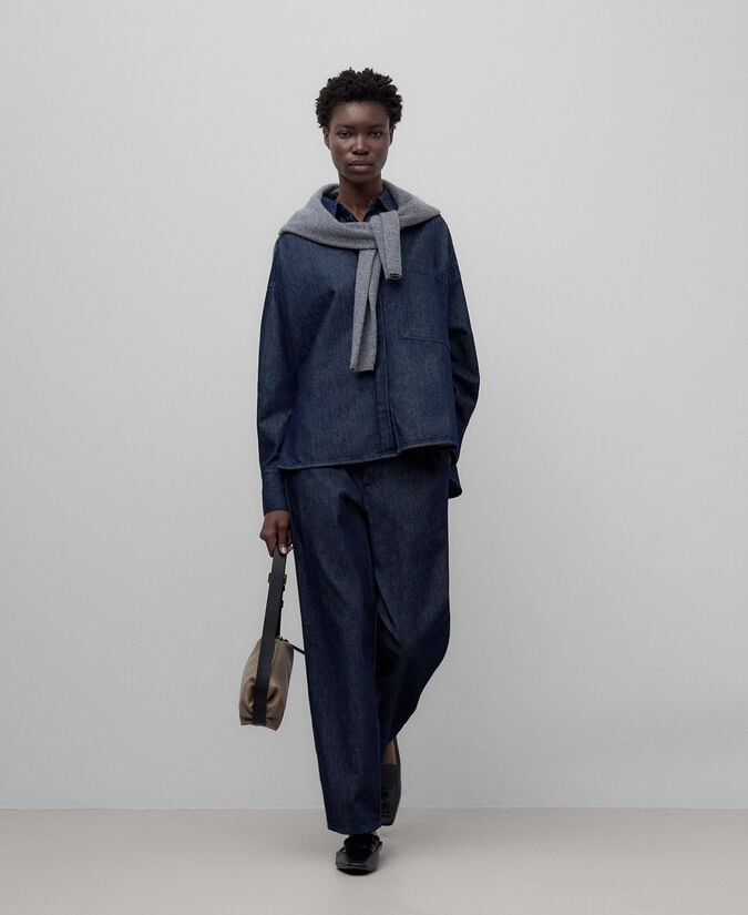 Adolfo dominguez Pantalón denim algodón mujer