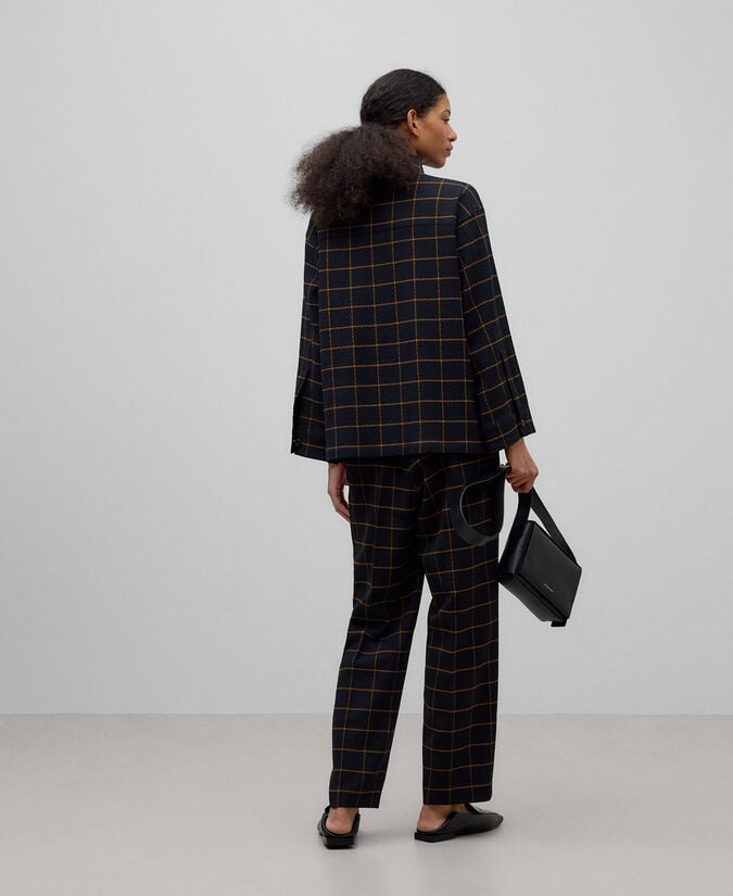 Adolfo Dominguez Pantalón Jogger Cuadros Mujer