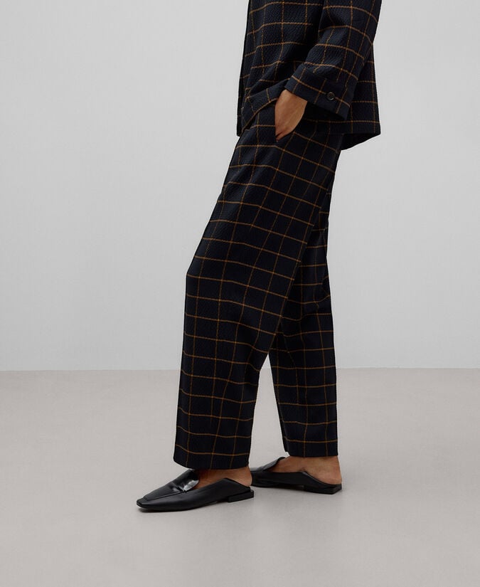 Adolfo Dominguez Pantalón Jogger Cuadros Mujer