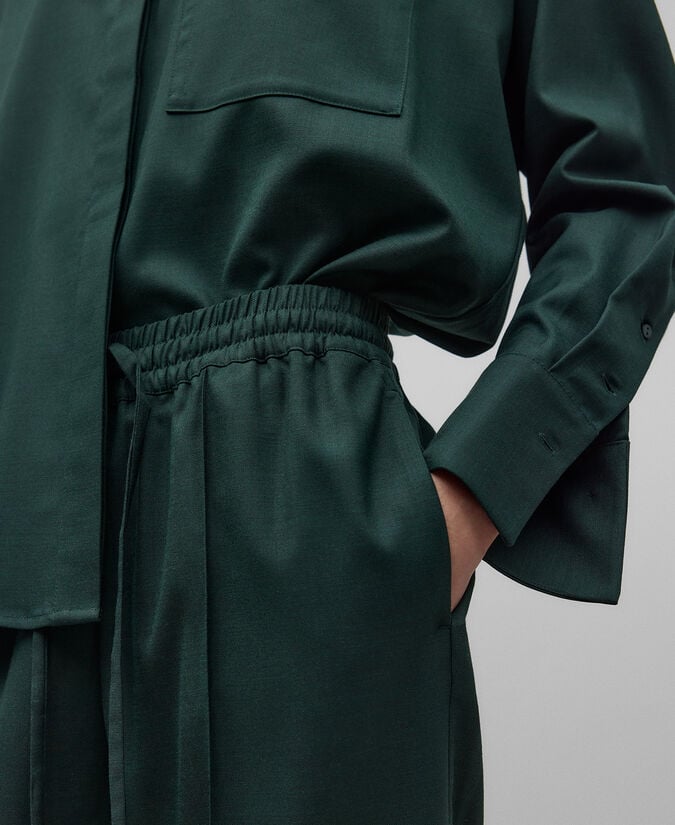 Adolfo Dominguez Pantalón Jogger Verde Mujer