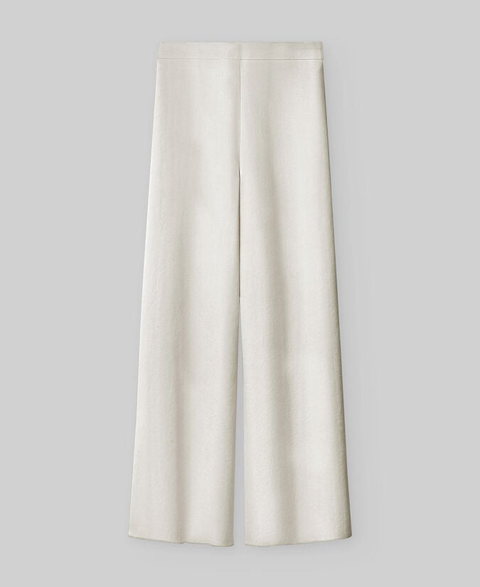 Adolfo Dominguez Pantalón Pierna Ancha Crudo Mujer