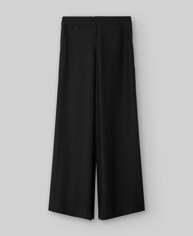 Adolfo Dominguez Pantalón Pierna Ancha Negro Mujer