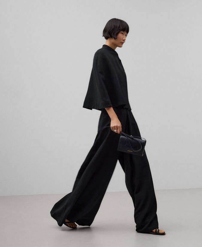 Adolfo dominguez Pantalón pierna ancha negro mujer