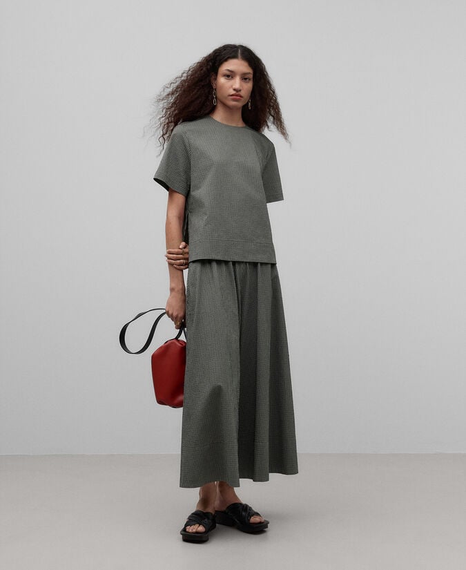 Adolfo dominguez Pantalón pierna ancha rayas mujer