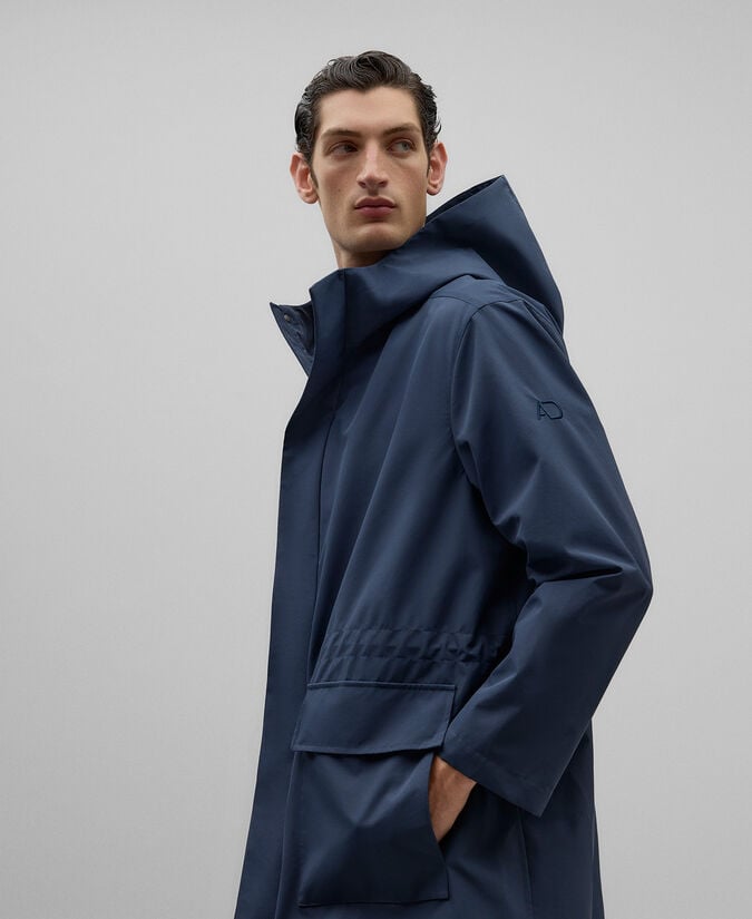 Adolfo Dominguez Parka Capucha Azul Hombre