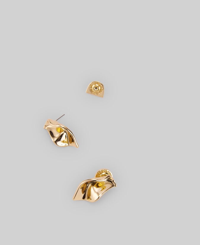 Adolfo dominguez Pendientes dorados hoja mujer