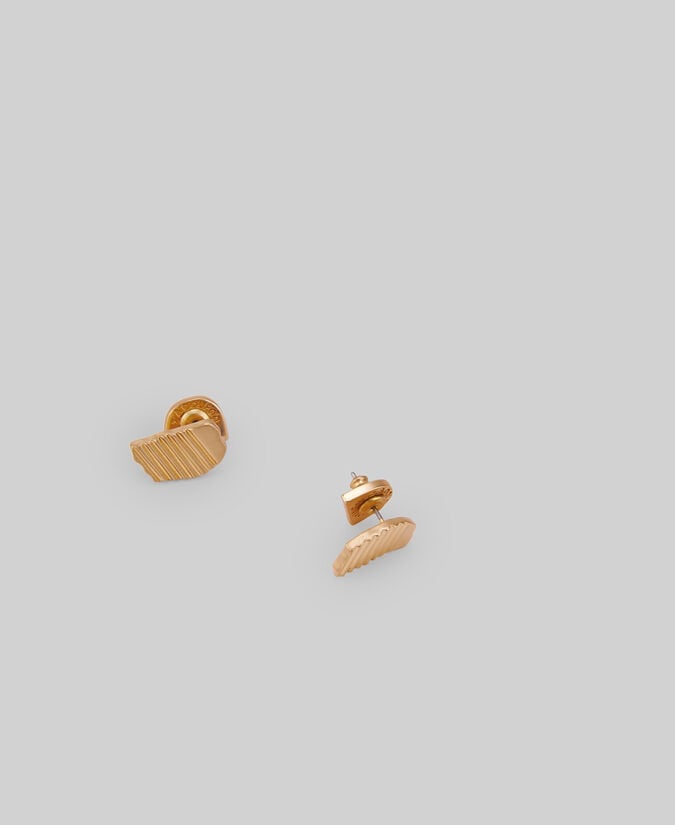 Adolfo Dominguez Pendientes Dorados Textura Mujer