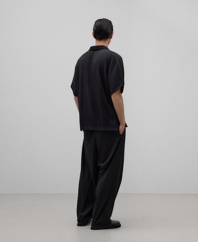 Adolfo Dominguez Polo Crinkle Negro Hombre