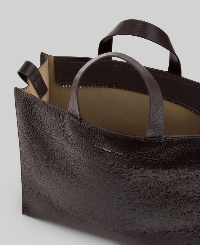 Adolfo Dominguez Shopper Grande Craquelado Mujer