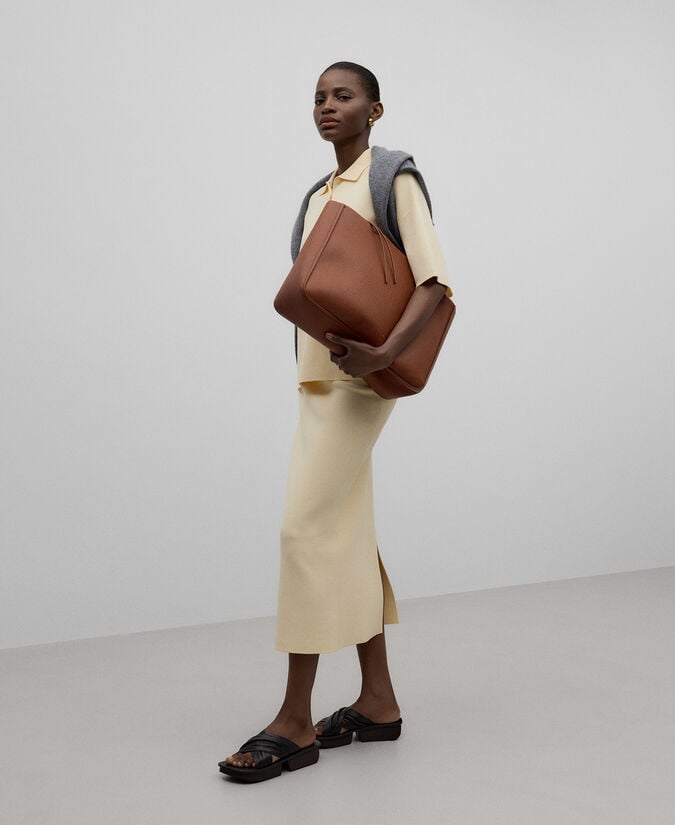 Adolfo Dominguez Shopper Grande Piel No Piel Mujer