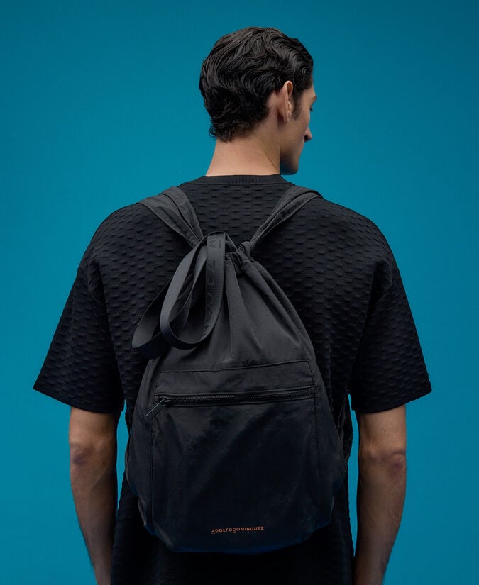 Adolfo Dominguez Shopper Nailon Negro Hombre