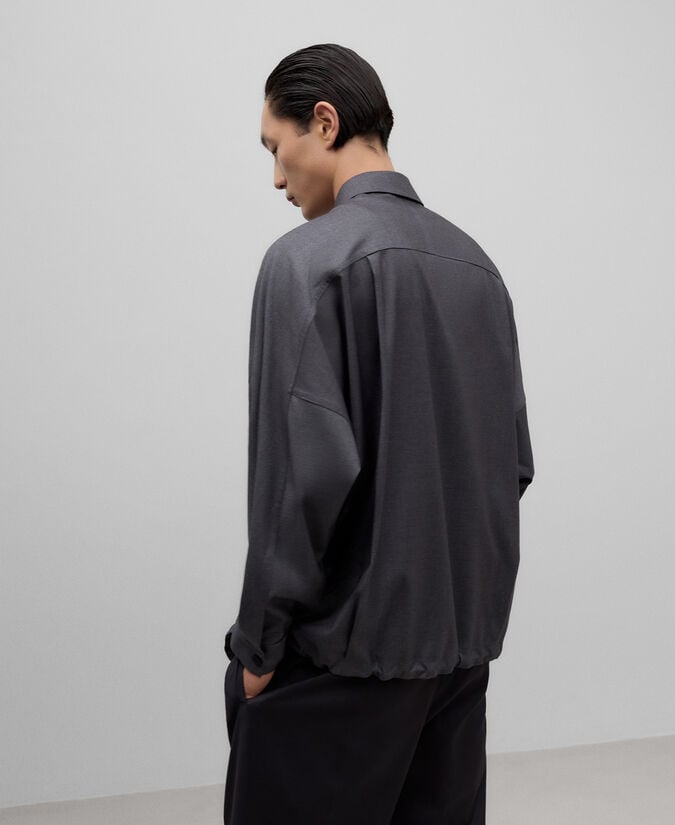 Adolfo Dominguez Sobrecamisa Gris Melange Hombre