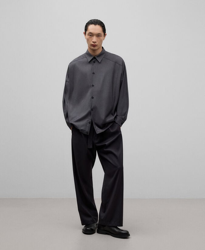 Adolfo dominguez Sobrecamisa gris melange hombre