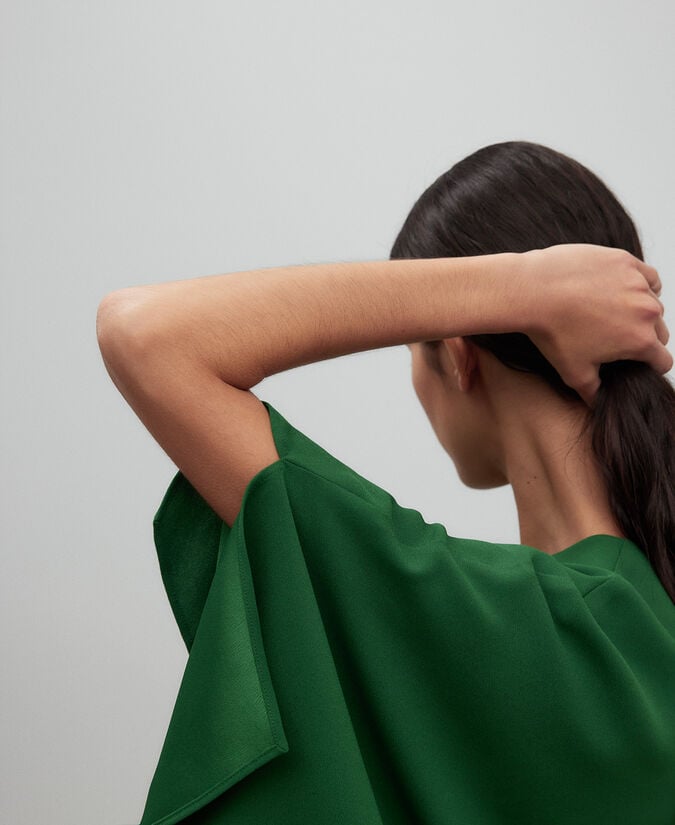 Adolfo Dominguez Top Amplio Verde Mujer