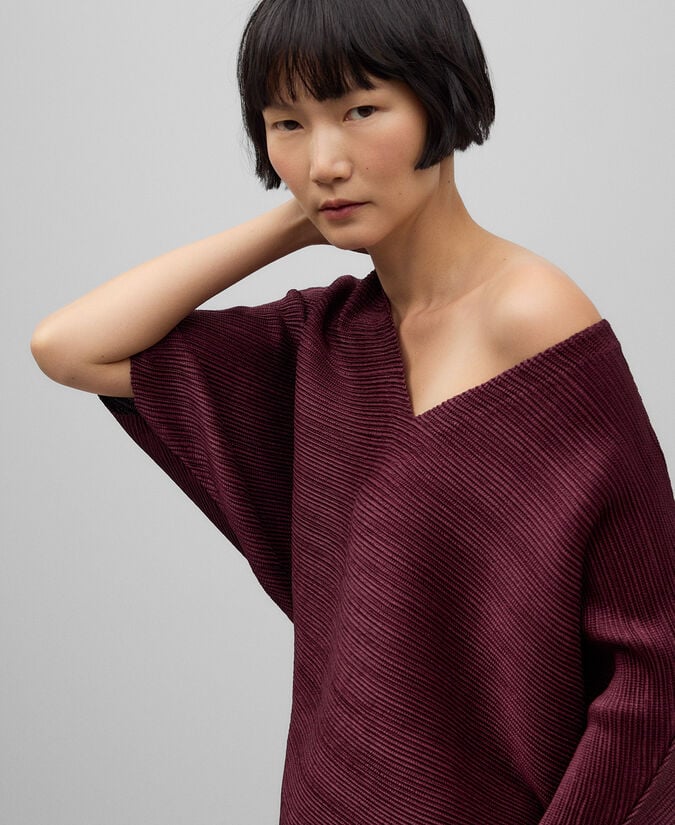 Adolfo Dominguez Top Crinkle Cuello Pico Mujer