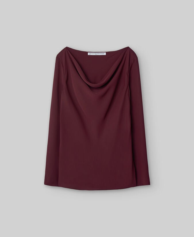Adolfo Dominguez Top Cuello Drapeado Mujer