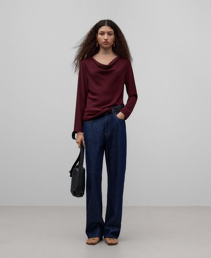 Adolfo dominguez Top cuello drapeado mujer