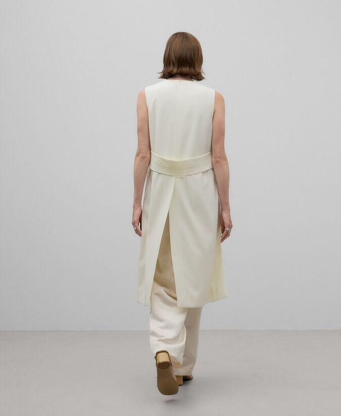 Adolfo Dominguez Top Largo Manga Sisa Crudo Mujer