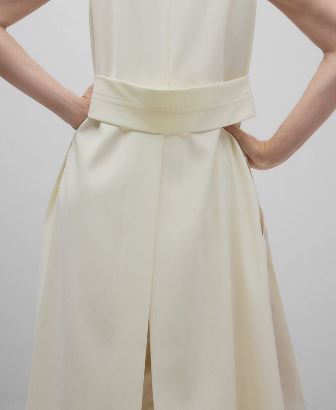 Adolfo Dominguez Top Largo Manga Sisa Crudo Mujer