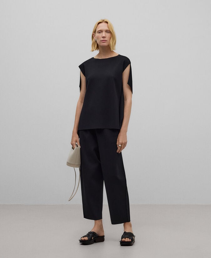 Adolfo dominguez Top punto goma negro mujer