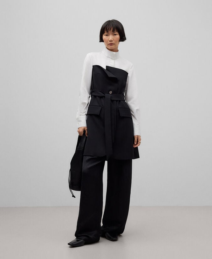 Adolfo Dominguez Vestido Camisero Combinado Mujer