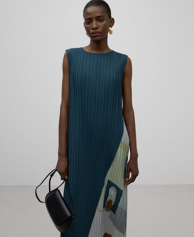 Adolfo Dominguez Vestido Crinkle Asimétrico Mujer