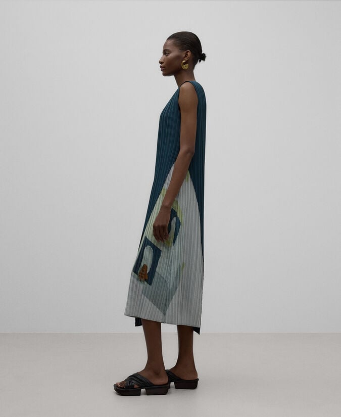 Adolfo dominguez Vestido crinkle asimétrico mujer