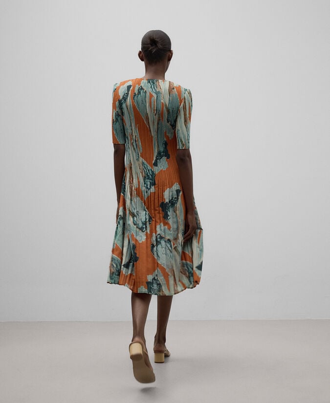 Adolfo Dominguez Vestido Crinkle Estampado Mujer