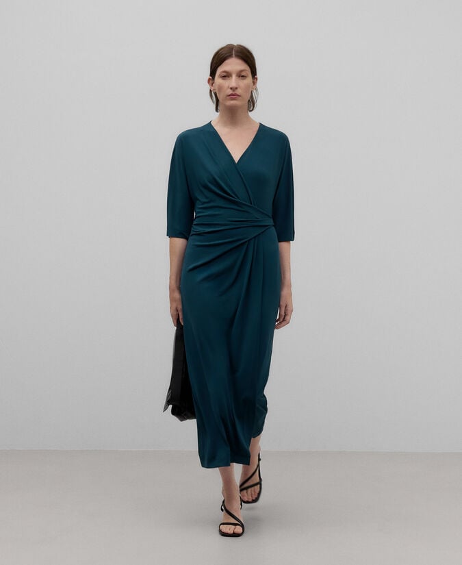 Adolfo dominguez Vestido drapeado azul mujer