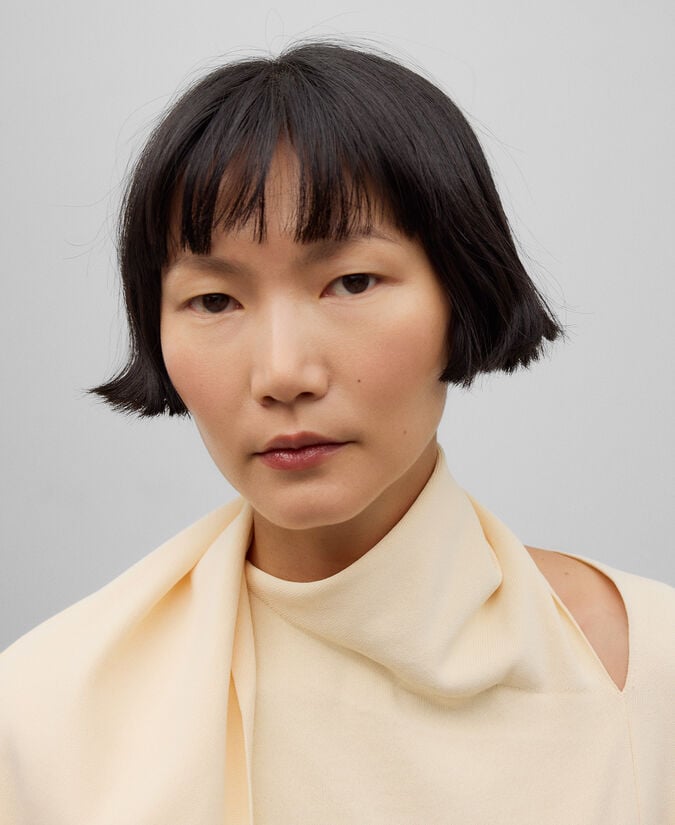 Adolfo Dominguez Vestido Punto Con Bufanda Mujer