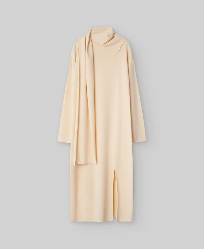 Adolfo Dominguez Vestido Punto Con Bufanda Mujer