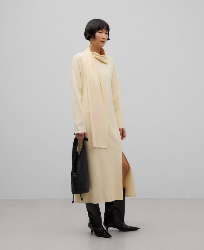 Adolfo dominguez Vestido punto con bufanda mujer