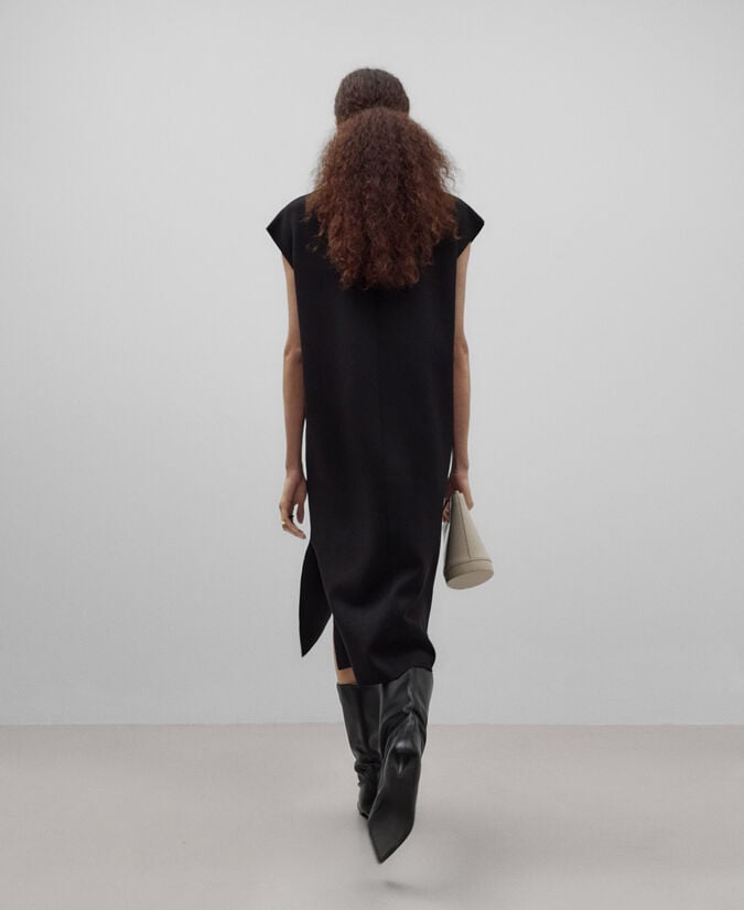 Adolfo Dominguez Vestido Punto Tiras Mujer