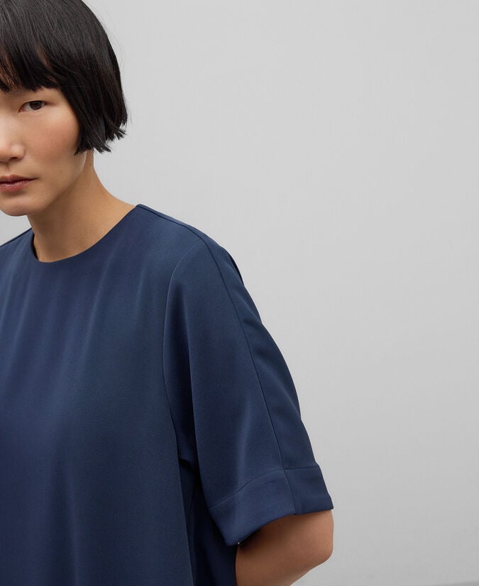 Adolfo Dominguez Vestido Recto Azul Mujer