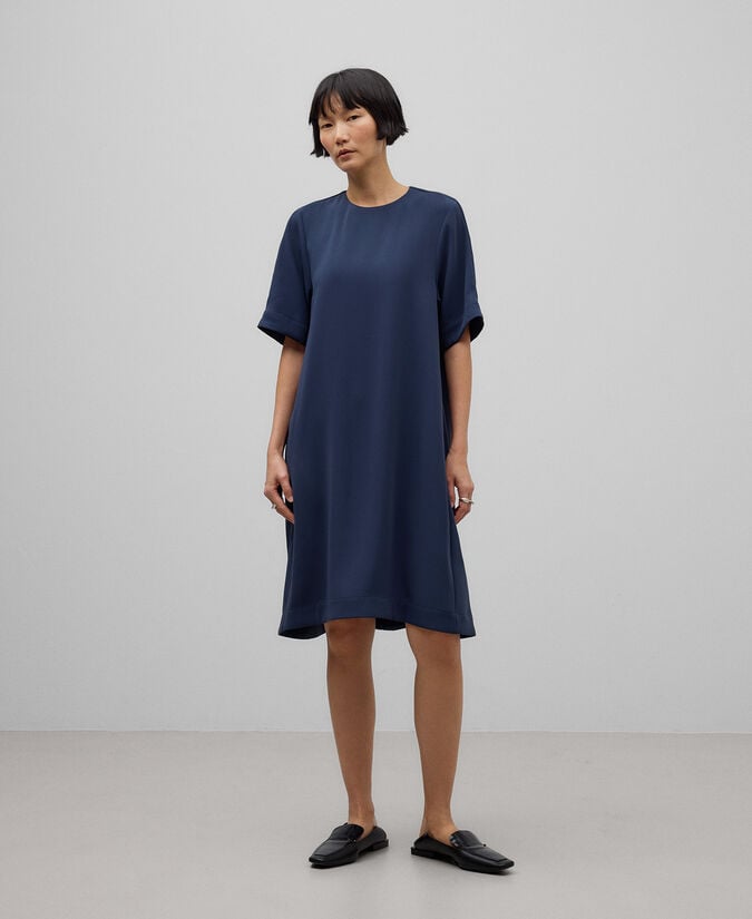 Adolfo dominguez Vestido recto azul mujer