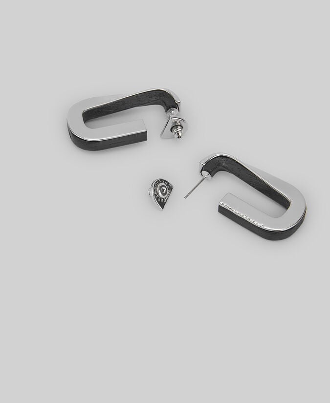 Adolfo Dominguez Aros Rectangulares Madera Y Metal Mujer