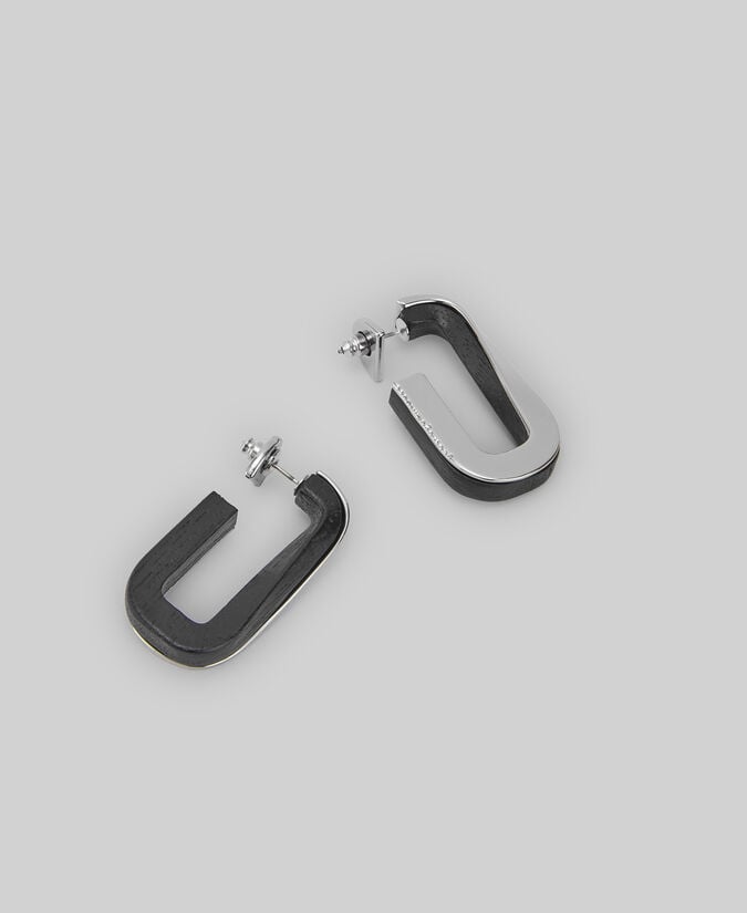 Adolfo dominguez Aros rectangulares madera y metal mujer