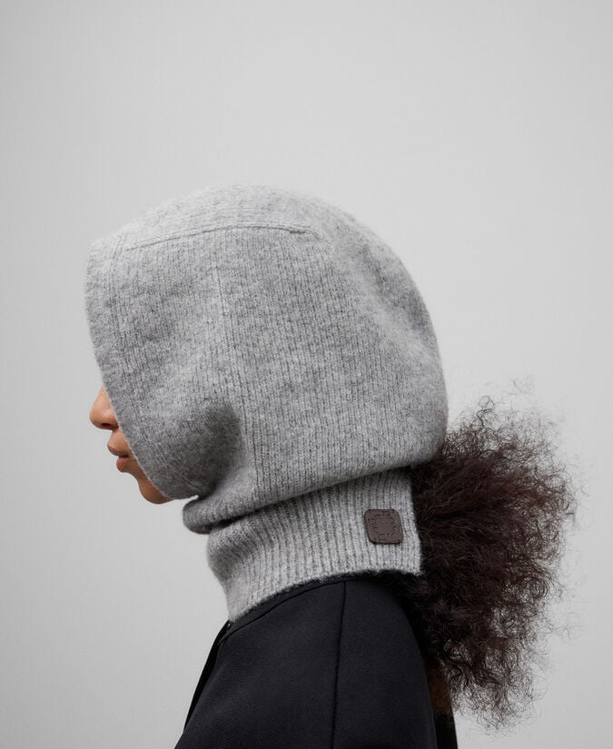 Adolfo Dominguez Balaclava Punto Gris Melange Mujer