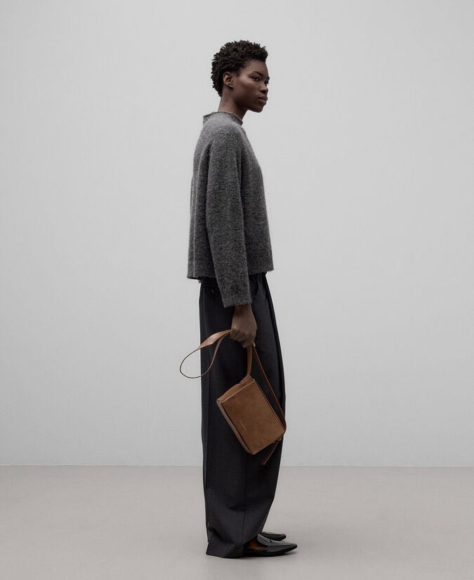 Adolfo Dominguez Bandolera Trenzado Ante Y Piel Mujer