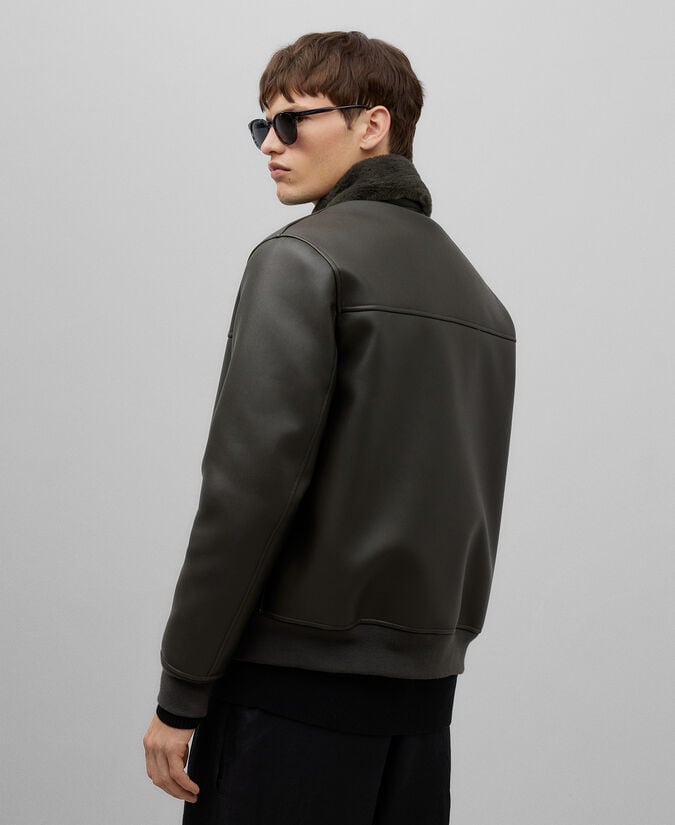 Adolfo Dominguez Biker Piel No Piel Cuello Pelo Hombre