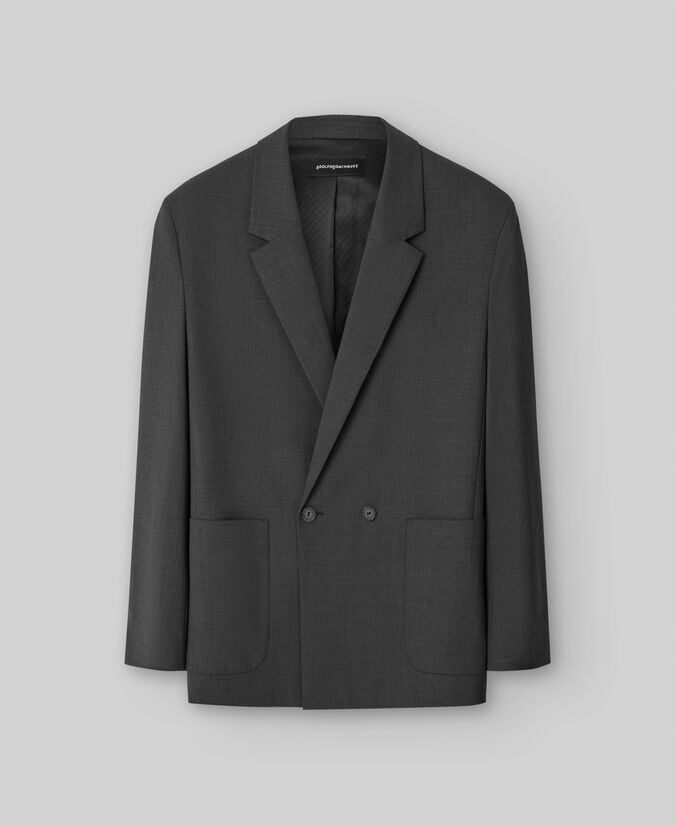 Adolfo Dominguez Blazer Cruzada Gris Marengo Hombre